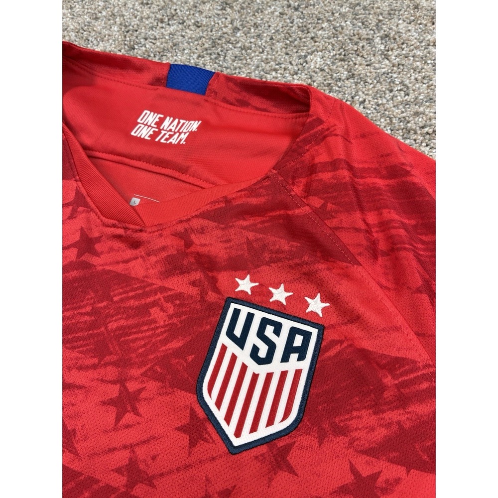 Nike USMNT 2019 Stadium Away Soccer Jersey Red Size Women's LARGE #0083